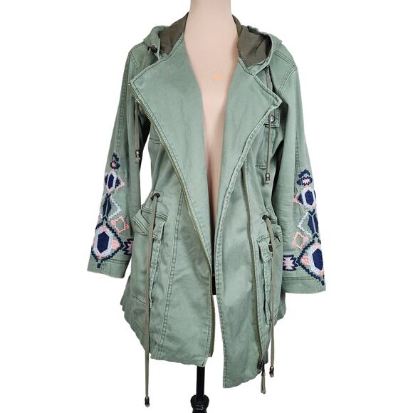 Free People Anorak Embroidered Parka Coat Jacket - Picture 1 of 7